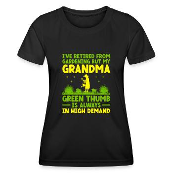 Jardinier Grand-mère à la retraite Retraité Jardinier Garde - T-shirt sport Femme - noir - Devant - AI Model Female 172 light (172cm)