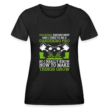 Jardinier Grand-mère à la retraite Retraité Jardinier Garde - T-shirt sport Femme - noir - Devant - AI Model Female 172 light (172cm)