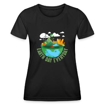 Tag der Erde Tägliches Umweltbewusstsein - Frauen Funktions-T-Shirt - Schwarz - Vorne - AI Model Female 172 light (172cm)