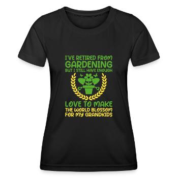 Jardinier Grand-mère à la retraite Retraité Jardinier Garde - T-shirt sport Femme - noir - Devant - AI Model Female 172 light (172cm)