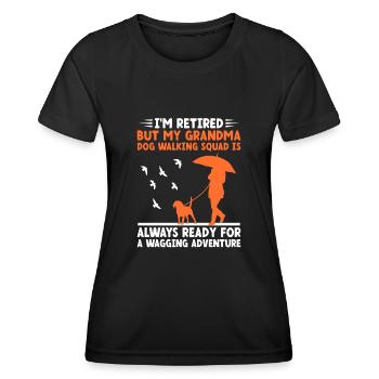 Hundeliebhaber Rentner Oma Rentner Hundebesitzer Hund - Frauen Funktions-T-Shirt - Schwarz - Vorne - AI Model Female 172 light (172cm)
