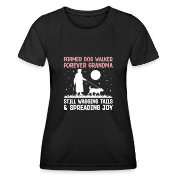Amoureux des chiens Grand-mère retraitée Retraité Chien propriétaire Chien - T-shirt sport Femme - noir - Devant - AI Model Female 172 light (172cm)
