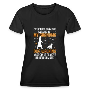 Amoureux des chiens Grand-mère retraitée Retraité Chien propriétaire Chien - T-shirt sport Femme - noir - Devant - AI Model Female 172 light (172cm)