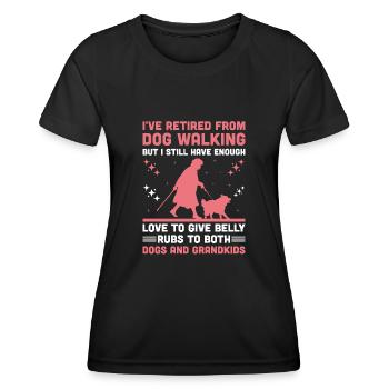 Amoureux des chiens Grand-mère retraitée Retraité Chien propriétaire Chien - T-shirt sport Femme - noir - Devant - AI Model Female 172 light (172cm)