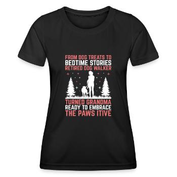 Amoureux des chiens Grand-mère retraitée Retraité Chien propriétaire Chien - T-shirt sport Femme - noir - Devant - AI Model Female 172 light (172cm)
