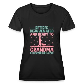 Amoureux des chiens Grand-mère retraitée Retraité Chien propriétaire Chien - T-shirt sport Femme - noir - Devant - AI Model Female 172 light (172cm)