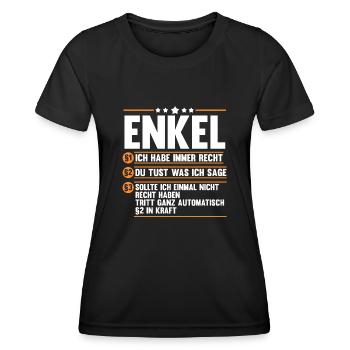 Enkel - Frauen Funktions-T-Shirt - Schwarz - Vorne - AI Model Female 172 light (172cm)