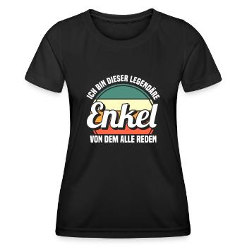 Enkel - Frauen Funktions-T-Shirt - Schwarz - Vorne - AI Model Female 172 light (172cm)
