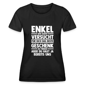 Enkel - Frauen Funktions-T-Shirt - Schwarz - Vorne - AI Model Female 172 light (172cm)