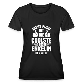 Enkelin - Frauen Funktions-T-Shirt - Schwarz - Vorne - AI Model Female 172 light (172cm)