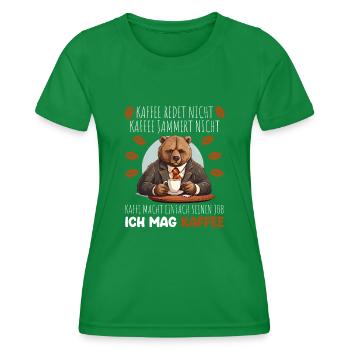 Kaffee Redet Nicht Beruf Job Spruch Filterkaffee - Frauen Funktions-T-Shirt - Kelly Green - Vorne - AI Model Female 172 dark (172cm)