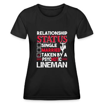 Lineman Lineman Relationship Status - Women's Functional T-Shirt - black - Front - AI Model Female 172 light (172cm)
