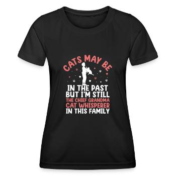 Amoureux des chats Grand-mère retraitée Retraité Propriétaire de chat Chat - T-shirt sport Femme - noir - Devant - AI Model Female 172 light (172cm)