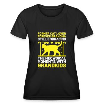 Amoureux des chats Grand-mère retraitée Retraité Propriétaire de chat Chat - T-shirt sport Femme - noir - Devant - AI Model Female 172 light (172cm)