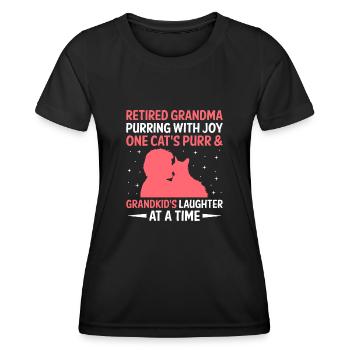 Amoureux des chats Grand-mère retraitée Retraité Propriétaire de chat Chat - T-shirt sport Femme - noir - Devant - AI Model Female 172 light (172cm)