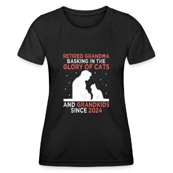 Amoureux des chats Grand-mère retraitée Retraité Propriétaire de chat Chat - T-shirt sport Femme - noir - Devant - AI Model Female 172 light (172cm)