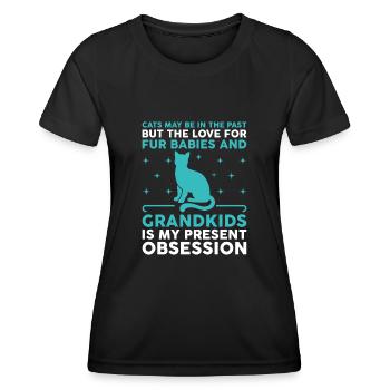 Amoureux des chats Grand-mère retraitée Retraité Propriétaire de chat Chat - T-shirt sport Femme - noir - Devant - AI Model Female 172 light (172cm)