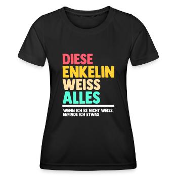 Enkelin - Frauen Funktions-T-Shirt - Schwarz - Vorne - AI Model Female 172 light (172cm)