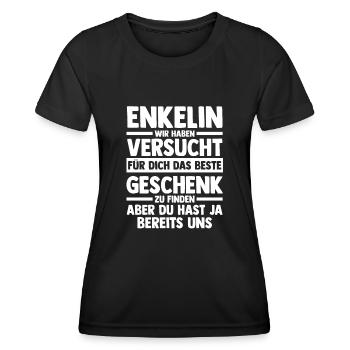 Enkelin - Frauen Funktions-T-Shirt - Schwarz - Vorne - AI Model Female 172 light (172cm)