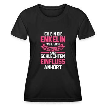 Enkelin - Frauen Funktions-T-Shirt - Schwarz - Vorne - AI Model Female 172 light (172cm)