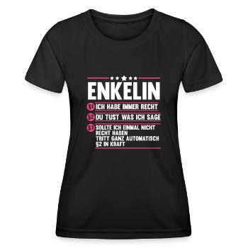 Enkelin - Frauen Funktions-T-Shirt - Schwarz - Vorne - AI Model Female 172 light (172cm)