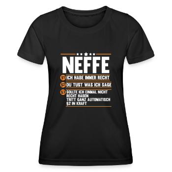 Neffe - Frauen Funktions-T-Shirt - Schwarz - Vorne - AI Model Female 172 light (172cm)
