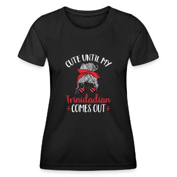 Trinidad and Tobago flag - Women's Functional T-Shirt - black - Front - AI Model Female 172 light (172cm)