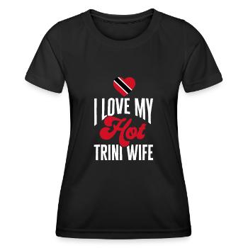 Trinidad und Tobago Flagge - Frauen Funktions-T-Shirt - Schwarz - Vorne - AI Model Female 172 light (172cm)