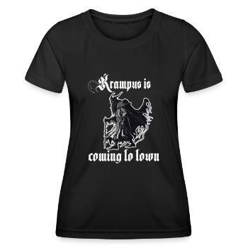 Horror Krampus T-Shirt Evil Christmas Custom. - Women's Functional T-Shirt - black - Front - AI Model Female 172 light (172cm)