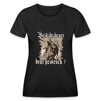 Krampus Shirt Symbol des Weihnachtsgrauens - Frauen Funktions-T-Shirt - Schwarz - Vorne - AI Model Female 172 light (172cm)