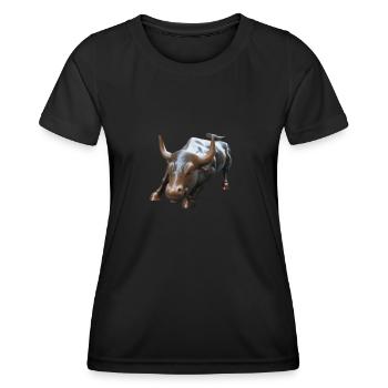 NY Stock Exchange Bull - Frauen Funktions-T-Shirt - Schwarz - Vorne - AI Model Female 172 light (172cm)