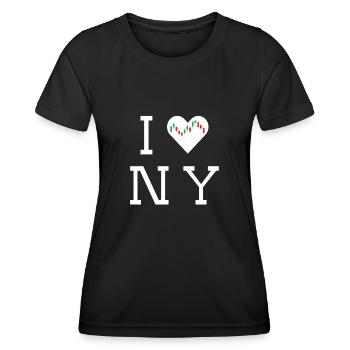 NY Stock Exchange Bull - Frauen Funktions-T-Shirt - Schwarz - Vorne - AI Model Female 172 light (172cm)