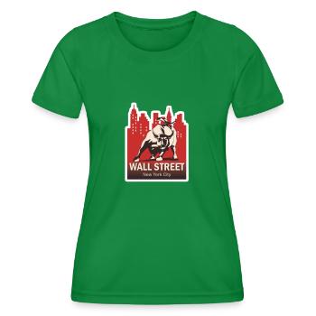 NY Stock Exchange Bull - Women's Functional T-Shirt - kelly green - Front - AI Model Female 172 dark (172cm)