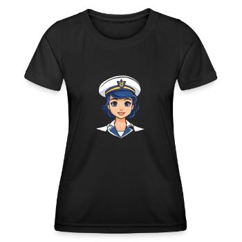 Voilier Voilier Voilier Femmes - T-shirt sport Femme - noir - Devant - AI Model Female 172 light (172cm)