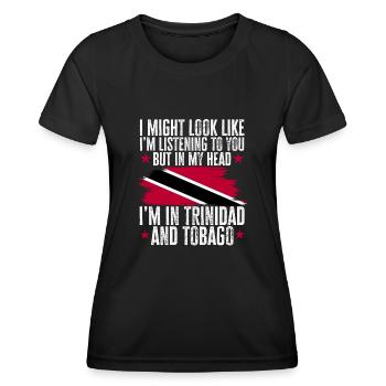 Drapeau de Trinité-et-Tobago - T-shirt sport Femme - noir - Devant - AI Model Female 172 light (172cm)