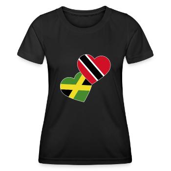 Trinidad und Tobago Flagge - Frauen Funktions-T-Shirt - Schwarz - Vorne - AI Model Female 172 light (172cm)