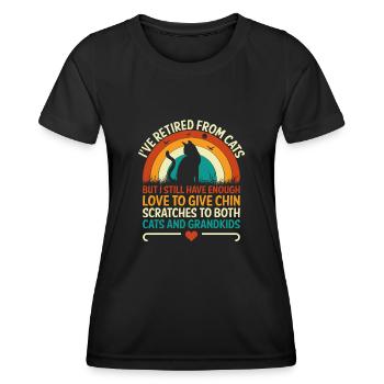 Amoureux des chats Grand-mère retraitée Retraité Propriétaire de chat Chat - T-shirt sport Femme - noir - Devant - AI Model Female 172 light (172cm)