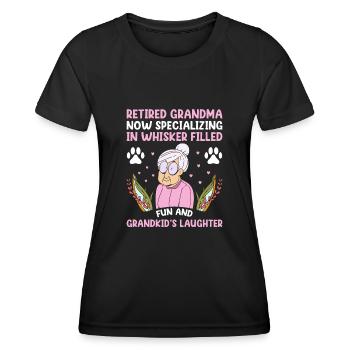 Amoureux des chats Grand-mère retraitée Retraité Propriétaire de chat Chat - T-shirt sport Femme - noir - Devant - AI Model Female 172 light (172cm)
