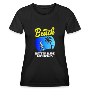Détecteur de métaux à sondage amusant - T-shirt sport Femme - noir - Devant - AI Model Female 172 light (172cm)