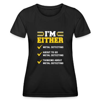 Détecteur de métaux à sondage amusant - T-shirt sport Femme - noir - Devant - AI Model Female 172 light (172cm)