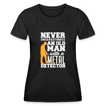 Détecteur de métaux à sondage amusant - T-shirt sport Femme - noir - Devant - AI Model Female 172 light (172cm)