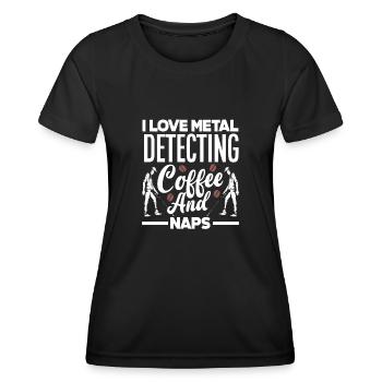 Détecteur de métaux à sondage amusant - T-shirt sport Femme - noir - Devant - AI Model Female 172 light (172cm)
