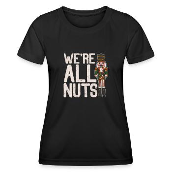 We're All Crazy Funny Christmas Soldier - Women's Functional T-Shirt - black - Front - AI Model Female 172 light (172cm)