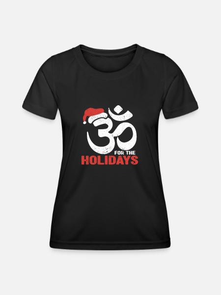 Om für die Feiertage lustige Weihnachten Yoga - Frauen Funktions-T-Shirt - Schwarz