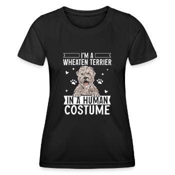 Irish Soft Coated Wheaten Terrier - Frauen Funktions-T-Shirt - Schwarz - Vorne - AI Model Female 172 light (172cm)