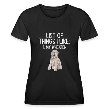 Irish Soft Coated Wheaten Terrier - Frauen Funktions-T-Shirt - Schwarz - Vorne - AI Model Female 172 light (172cm)
