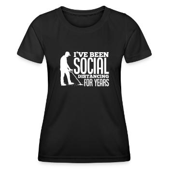 Détecteur de métaux à sondage amusant - T-shirt sport Femme - noir - Devant - AI Model Female 172 light (172cm)