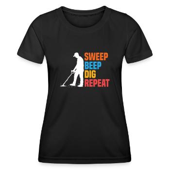 Détecteur de métaux à sondage amusant - T-shirt sport Femme - noir - Devant - AI Model Female 172 light (172cm)