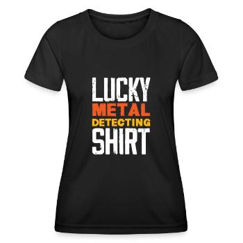 Détecteur de métaux à sondage amusant - T-shirt sport Femme - noir - Devant - AI Model Female 172 light (172cm)