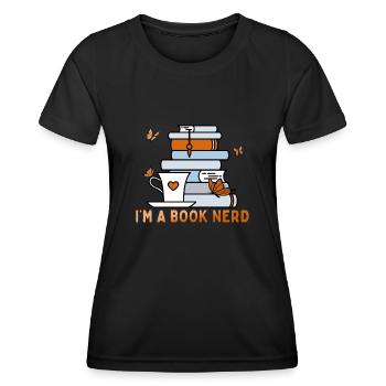 I'm retired, reading is my profession - Women's Functional T-Shirt - black - Front - AI Model Female 172 light (172cm)